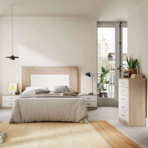 Conjunto Muebles Dormitorio Matrimonio con Cómoda, 2 Mesitas Noche 3 Cajones y C - Imagen 1 de 6