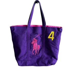 Ralph Lauren The Big Pony Tote Bag Purple Pink Yellow Beach Bag Fragrance Gift - Picture 1 of 8