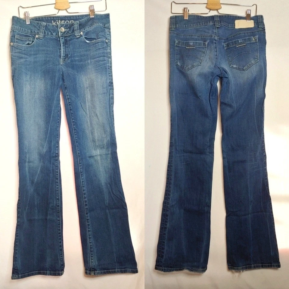 Джинсы Kitson Bootcut Y2K расклешенные с низкой талией средняя стирка хлопок спандекс размер 29 - Изображение 1 из 4