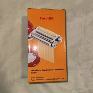 NEW FavorKit Pasta Maker Attachment For Kitchenaid Mixers 3 In 1 Design - Picture 1 of 5