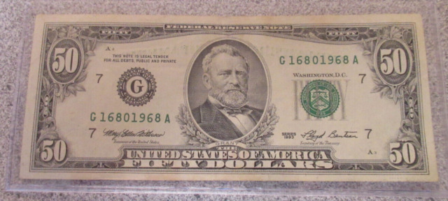 Vintage 1974 50 Dollar Bill