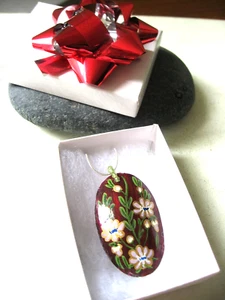 Chan Luu Necklace Pendant Shell Hand Painted Peridot Sterling Chain by Other New - Bild 1 von 13