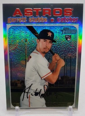 2020 Topps Heritage Chrome Refractor Garrett Stubbs Rookie RC 099/571 #THC543 RC - Image 1 of 2