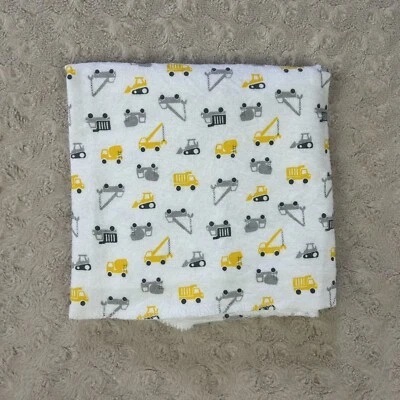 Equipo de construcción bebé manta de franela amarillo blanco gris camión Foto 1 de 4
