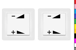 2x plus minus rauf runter Symbol Aufkleber Schalteraufkleber Schalter (246/4/2) - Bild 1 von 2