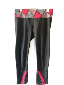 Lululemon Run Inspire Crop II schwarz Netz Fa14 Quilt 28 Hummelbeere Reißverschlusstasche 6 - Bild 1 von 3