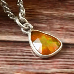 Colgante Natural Ópalo Etíope Plata de Ley 925 Color Marrón Regalo J-421 - Imagen 1 de 4