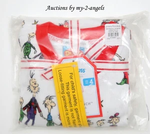 Pottery Barn Kids Dr. Seuss's  THE GRINCH Tight Fit Pajama Set  SZ 4 * Christmas - Picture 1 of 1