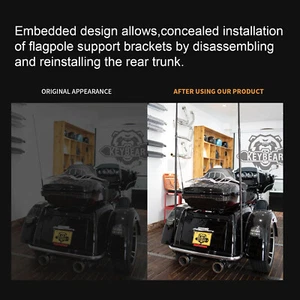 Harley Three Wheeled flagpole Flag Pole Fixed Mount for CVO Tri Glide Ultra 2022 - Picture 1 of 6