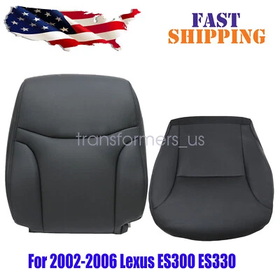 Cubierta de asiento de cuero perforada del lado del pasajero negra para Lexus ES300 ES330 02-06 Foto 1 de 4