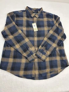 NWT Levi’s Dockers Plaid Flannel Long Sleeve Button Up Men’s Size 2XL - Picture 1 of 11