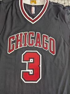 Authentic Adidas Chicago Bulls black sleeved jersey Dwyane Wade Authentic Jersey - Picture 1 of 14