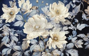 Cerulean Blooms 1 Decoupage Paper - Re-Design with Prima - 1 Sheet 19.5"x 30" - Picture 1 of 2