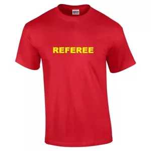Referee T-shirt Karate Kid Martial Arts Youth Sports Judge Red Yellow Tee Shirt - Picture 1 of 3
