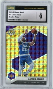 2020-21 Panini Mosaic - LeBron James #81 Reactive Yellow Prizm CSG 9 - Bild 1 von 2