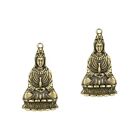 2 Pieces Buddha Earrings Necklace Guanyin Statue Pendant Multifunction Key