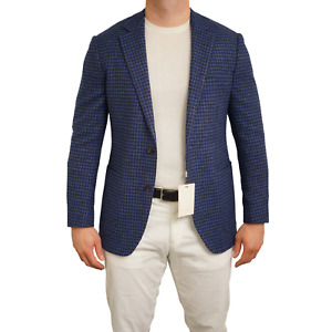 Suitsupply Blazer Havana Blue Wool & Cashmere Mohair Linen EU52 UK/US42 S398
