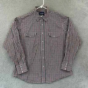 Vintage Wrangler Pearl Snap Shirt Men's XL Check Long Sleeve 90s Western Cowboy - Picture 1 of 9
