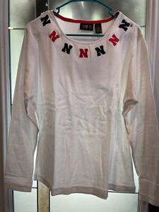 Vintage Women’s Large White Nebraska Huskers Soft Long Sleeve Pullover - Picture 1 of 10