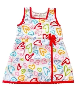 Baby Mädchen Alter 1 - 2 Jahre Kleid weiß rot Herzen Baumwolle gedottie - Bild 1 von 8