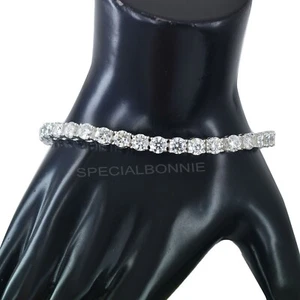 11Ct Certified 4mm White Diamond Adjustable Tennis Bracelet ! FREE Diamond studs - Picture 1 of 14