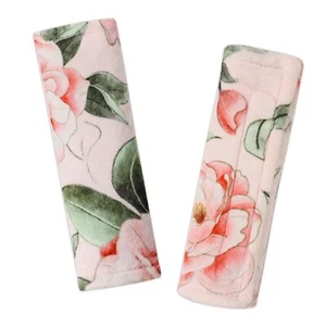 Baby Car Seat Strap Pads, Shoulder Covers for Pink floral - Picture 1 of 7