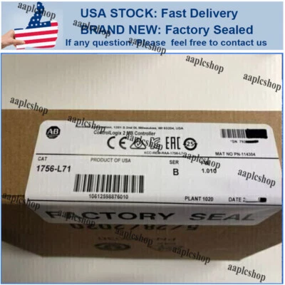 ALLEN-BRADLEY New Sealed NEW PLC 1756-L71 SER B AB CompactLogix 2MB Controller 1756 L71