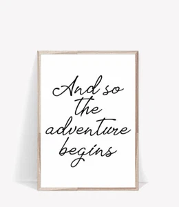 Adventure Quote Minimalist Wall Art Print. Great Decor A3 A2 A1 A0 - Picture 1 of 5