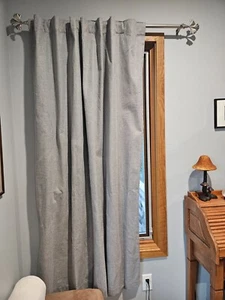 NEW JOYDECO SINGLE FAUX LINEN TEXTURED CURTAIN PANEL GRAY BLACKOUT 72" L x 52" W - Picture 1 of 16