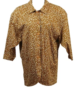 Escada By Margaretha Ley Brown Tan Giraffe Animal Blazer Jacket Pockets 40M - Picture 1 of 6