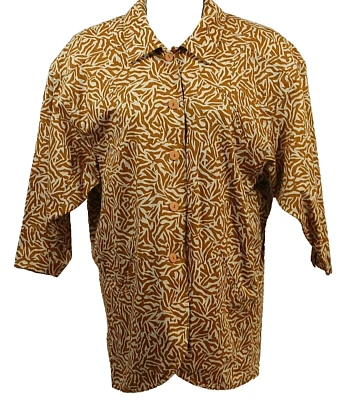 Escada By Margaretha Ley Brown Tan Giraffe Animal Blazer Jacket Pockets  40M - Image 1 of 4