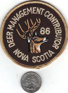 1986 NOVA SCOTIA SUCCESSFUL DEER HUNTER PATCH-MICHIGAN DEER-BEAR-MOOSE-PATCHES - Picture 1 of 1