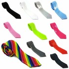 Kids Neck Tie School Prom Boys Skinny Regular Plain Smart Party Black Wedding UK