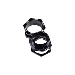 Pair of Black Ion Plated Screw Fit Hexagon Tunnels Clear CZ Jewels Ear Plugs
