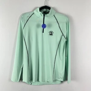RLX Ralph Lauren Golf 1/4 Zip Mock Neck Pullover Womens M Pebble Beach Golf Link - Picture 1 of 10