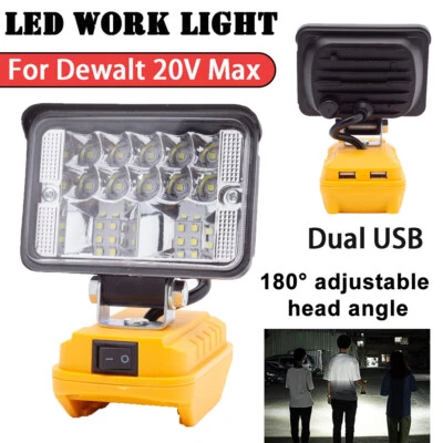 LED Work Light For Dewalt 20V MAX Flood Light Torch for Workshop Camping - Image 1 of 4
