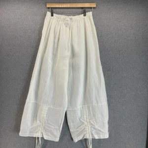 Bryn Walker Womens Size Medium Linen Pants Pull On Ruched Ivory Off White NWT - Picture 1 of 13