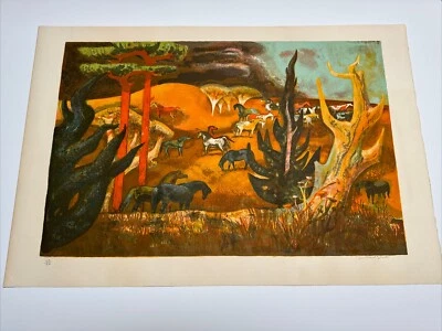 Hojas Millard Litografía Caballos Grandes Famosos Firmados Edición Limitada Modernista Foto 1 de 4