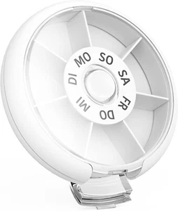 Jaduoher Tablettenbox 7 Tage Rund Pillendose Medikamentenbox Klein Tablettenspen