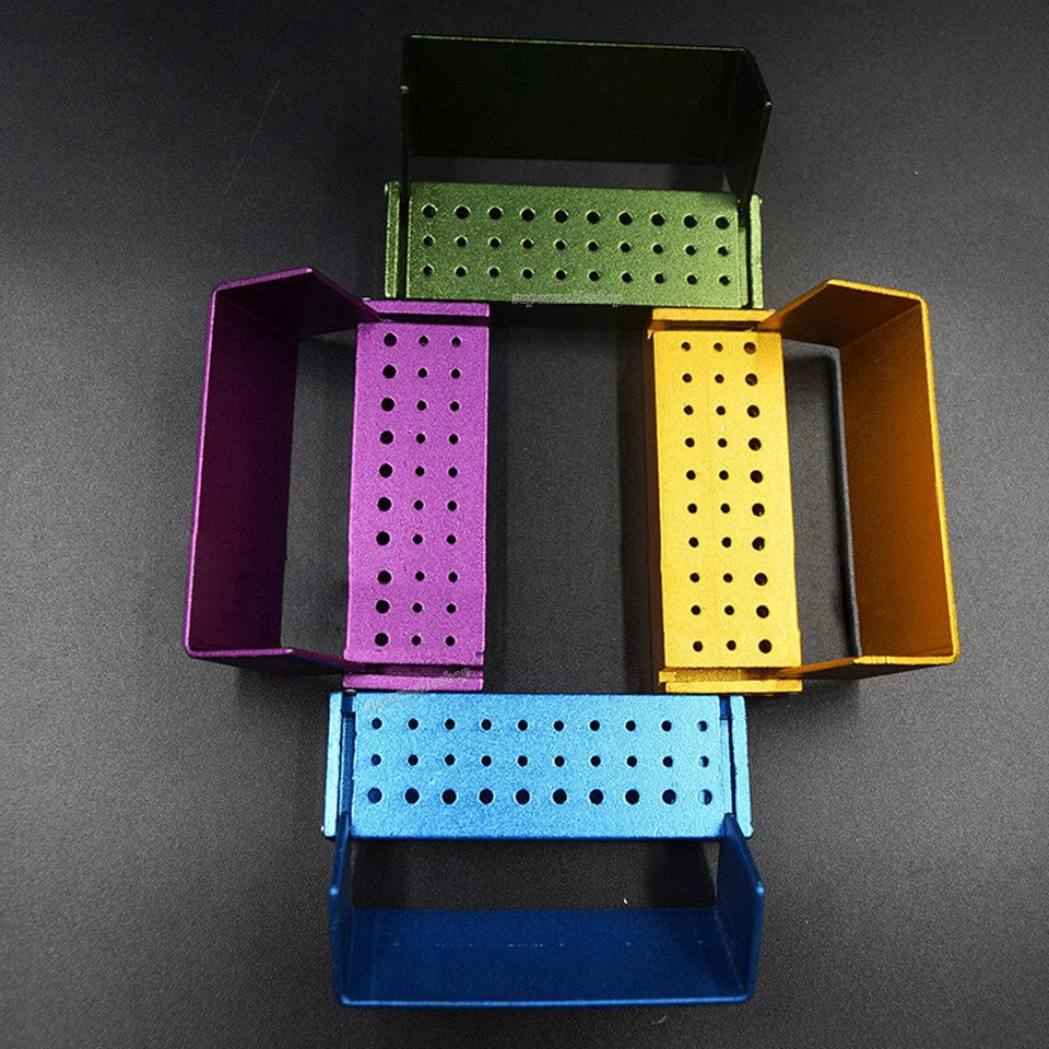 Dental Bur Burs Holder Block Disinfection Box Aluminium Autoclave 30 Holes FG+RA - Image 1 of 1