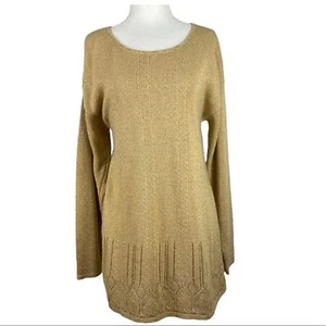 Fashion Bug Blouse Womens Large Gold Long Sleeve Shirt Ladies Long Top - Picture 1 of 5