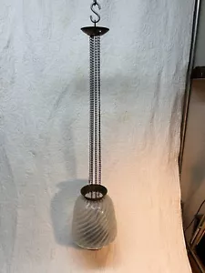 Antique Iridescent Victorian Candle Pull Down Hanging Ceiling Light Fixture - Picture 1 of 8