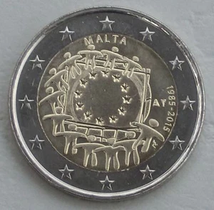 2 Euro Gedenkmünze Malta 2015 30 Jahre Europaflagge unz. - Picture 1 of 1