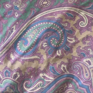RALPH LAUREN Brianna SATIN BURGUNDERROT/blau/grün Paisley FLACHBETTLAKEN - Bild 1 von 5