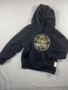 NBA Hoodie Boys Size 5 Black Hooded Graphic Print Pullover - Picture 1 of 7