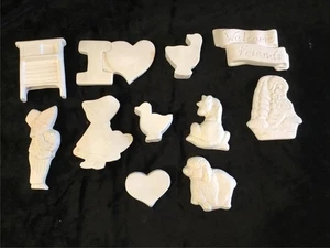 CERAMIC BISQUE 11 MAGNET LOT  ASSORTED U-PAINT READY TO PAINT NEW - Picture 1 of 11