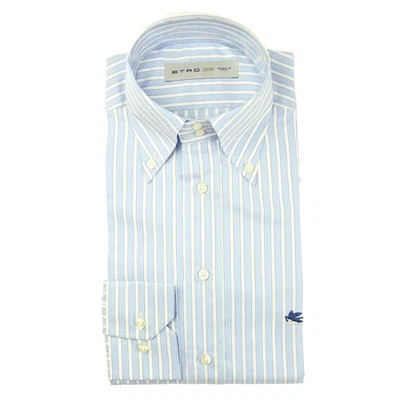 Etro Light Blue Striped Cotton Shirt - Slim - 14/36 - (G9) - Image 1 of 3