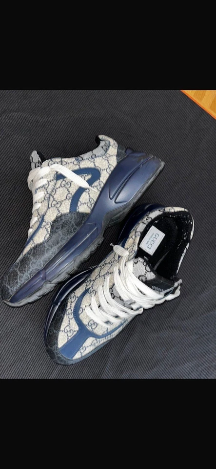 Gucci Sneaker Rython Cloth Navy, Größe 44 - Bild 1 von 4