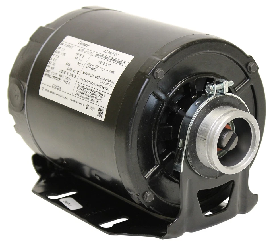 A.O. Smith CB2034A 1/3 Hp, 1725 RPM, 115 Volts, 48Y Frame, ODP Enclosure, Sle... - Image 1 of 1
