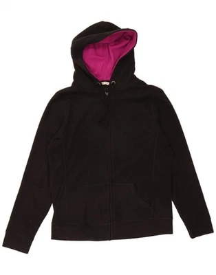 MARKS & SPENCER Womens Hooded Fleece Jacket UK 14 Large Black Polyester DJ66 - Image 1 of 3